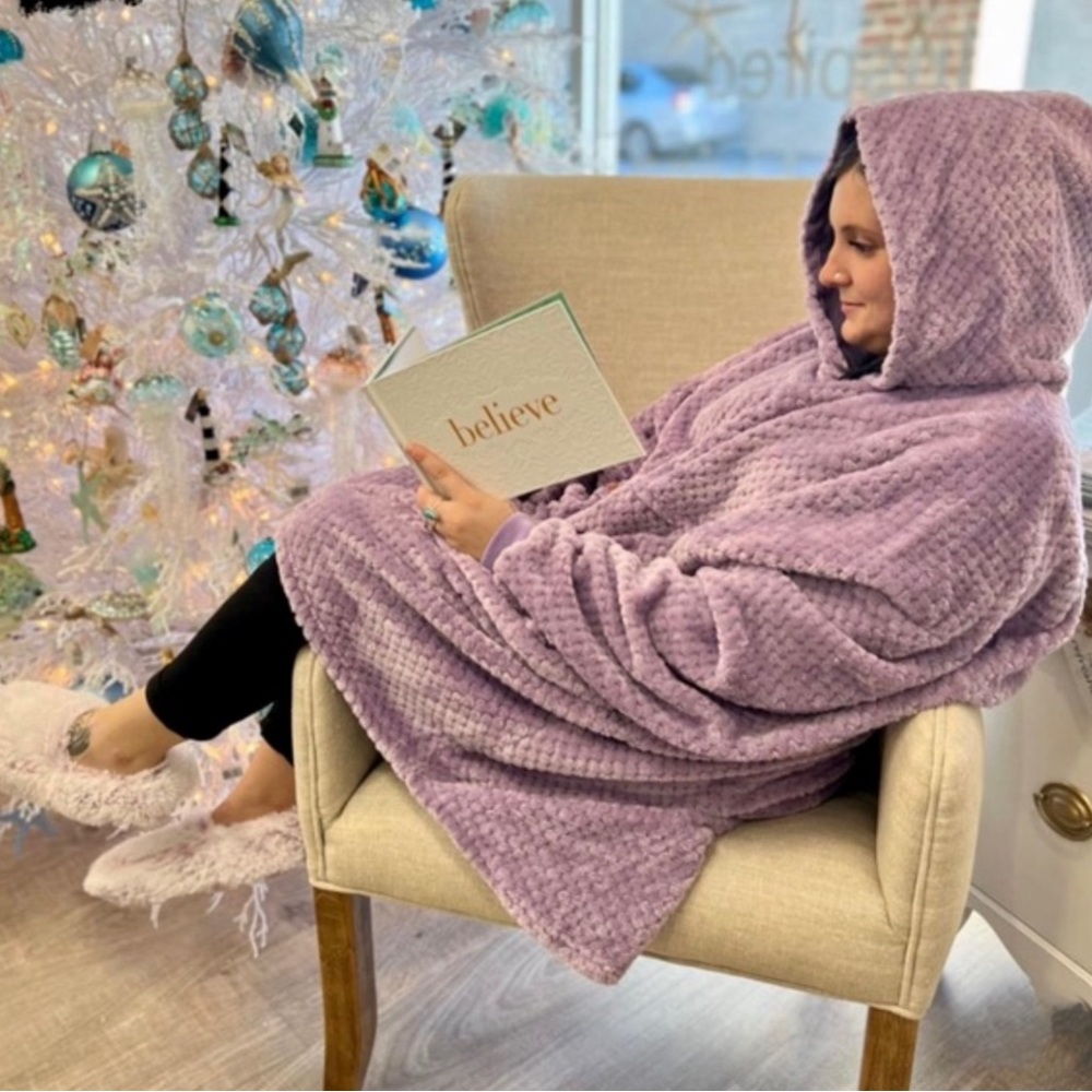 ❣️SOLD❣️🆕💖SIMPLY SOUTHERN SOFT & COZY THE WEARABLE THROW PULLOVER HOODIE PONCHO💖 - Picture 5 of 8